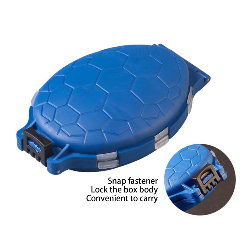 2pcs Turtle Shaped Fishing Storage Box Multicolor 12 Compartments Fishing Tackle Accessories