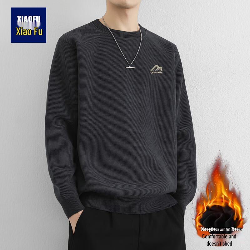 

Men s Warm Fleece Lined Round Neck Sweater XL