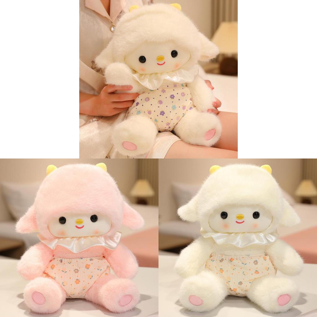 Lamb Plush Toy Gift For Girls And Boys With Soft Short Plush Material For Bedroom Decor