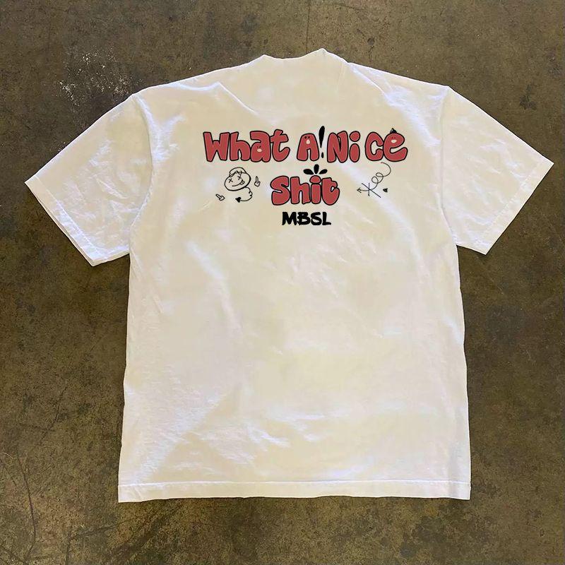 

Make Money for Charity 260G Heavy Weight Pure Cotton! American Mbsl Couple Women s Loose Short-Sleeved T-shirt Men White 3XL [260g Heavy weight pure cotton]]