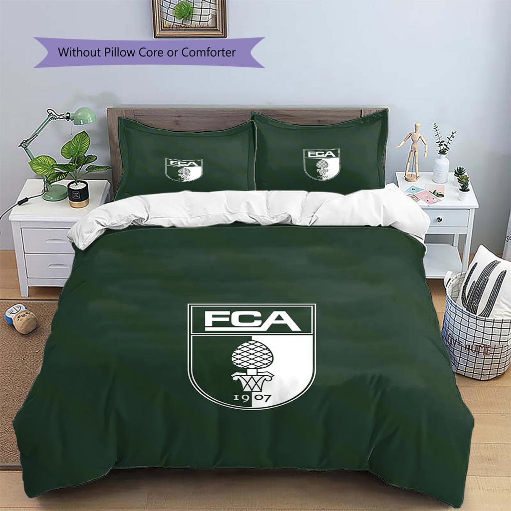 FC Augsburg2 Pattern Bedding Quilt Set  Home Decoration  Gift (1 * Duvet Cover + 2 * Pillowcase  Without Core)