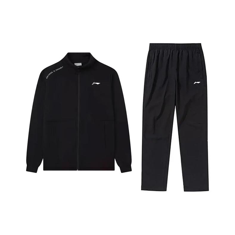 

Li Ning Однотонный принт логотипа Модный тренировочный флис Кардиган с воротником-стойкой Толстовка Повседневный спортивный костюм Унисекс толстовка Черный AWDTE83-1+AYKU703-1 L