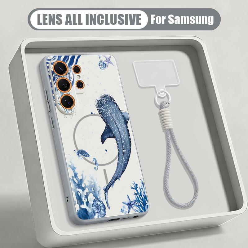 Custodia a Tema Oceano Estivo Per Samsung S26 Ultra S25 FE S24 S24 Plus A57 A37 A17 A56 A36 A16 A55 A35 A15 A54 5G Cover Ibrida Magnetica Opaca