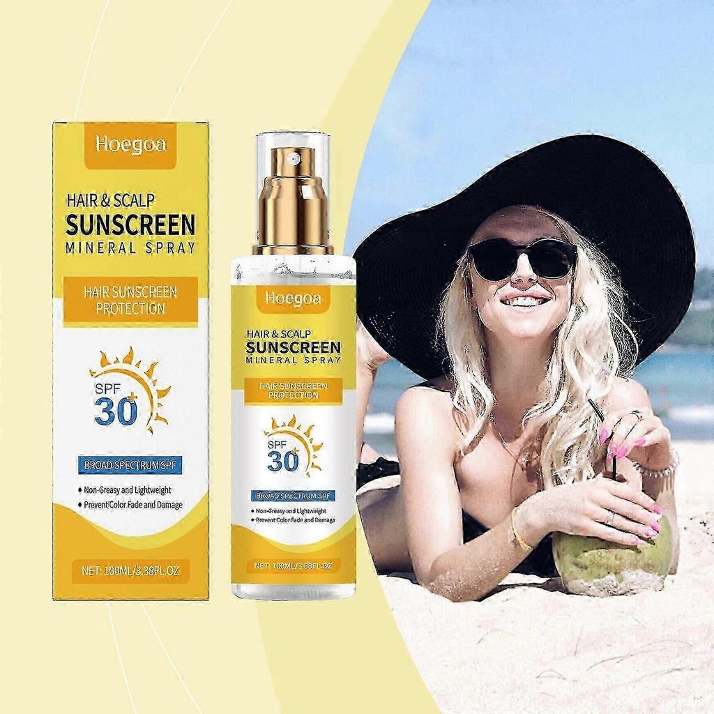 Prémiový sprej na ochranu vlasů před sluncem SPF 30 | Nemastná UV ochrana pro vlasy a pokožku hlavy | Ochrana pokožky hlavy v cestovní velikosti | Opalovací krém na pláž | Ochrana pokožky hlavy před sluncem