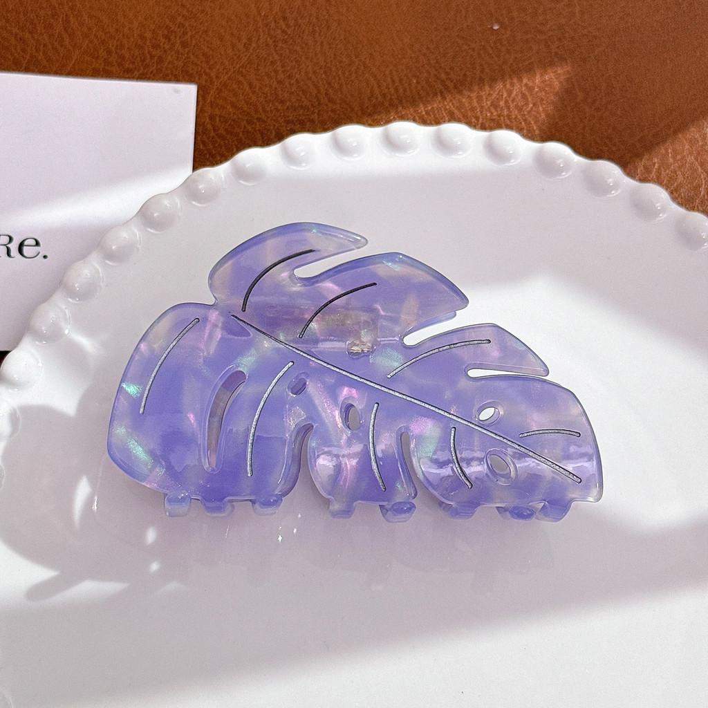 Modern 9.3cm Leaf Style Hair Clip For Stylish Womens Fashionable Updos Purple