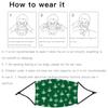 Staubmaske mit Weihnachtsmotiv, bedruckt, staubdicht, Polyester-Gesichtsmaske mit elastischem Ohrband und Filter Typ 5