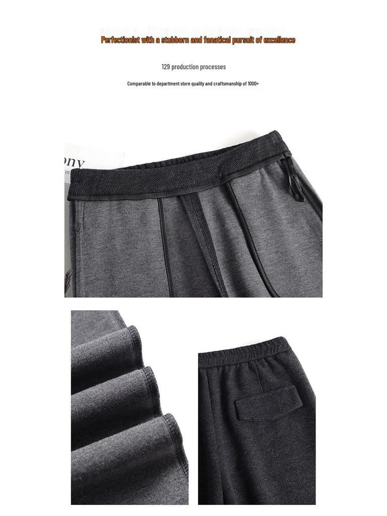 Women's Woolen High-Waisted Wide-Leg Pants: Winter 2025 Loose, Thick, Straight-Leg Casual Wear