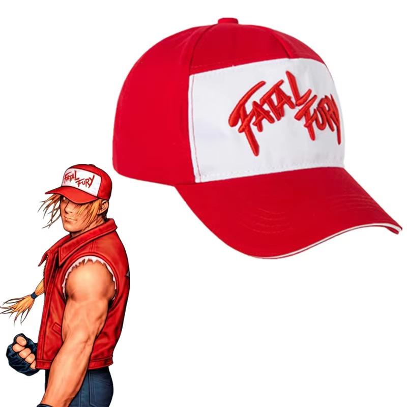 Zealous Sole Women's King Of Fighters Baseball Cap Fatal Fury Terry Bogard Cosplay Embroidery Adjustable Hat Unisex Sports Caps Gift Boxer Prop 54-60Cm