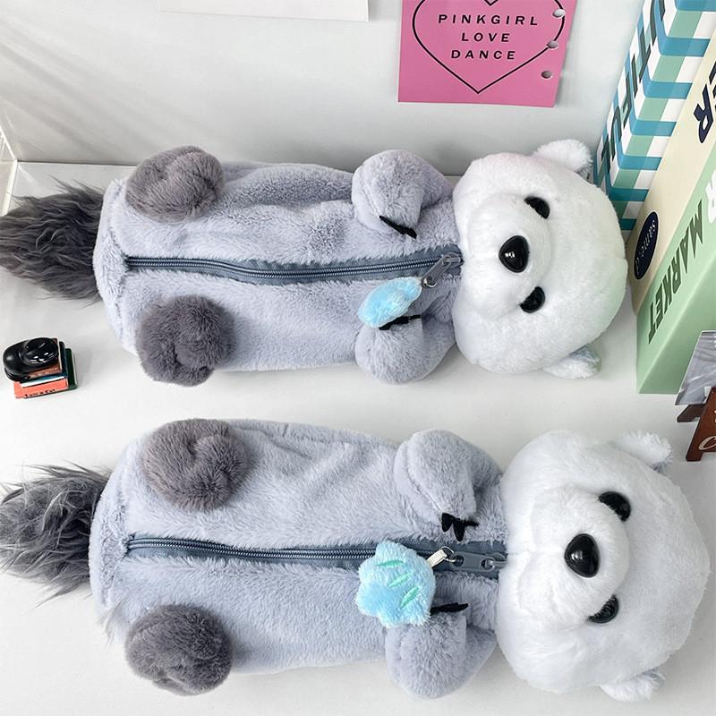 Otter Plush Pencil Case With Cartoon Marine Animal Design For Students Storage