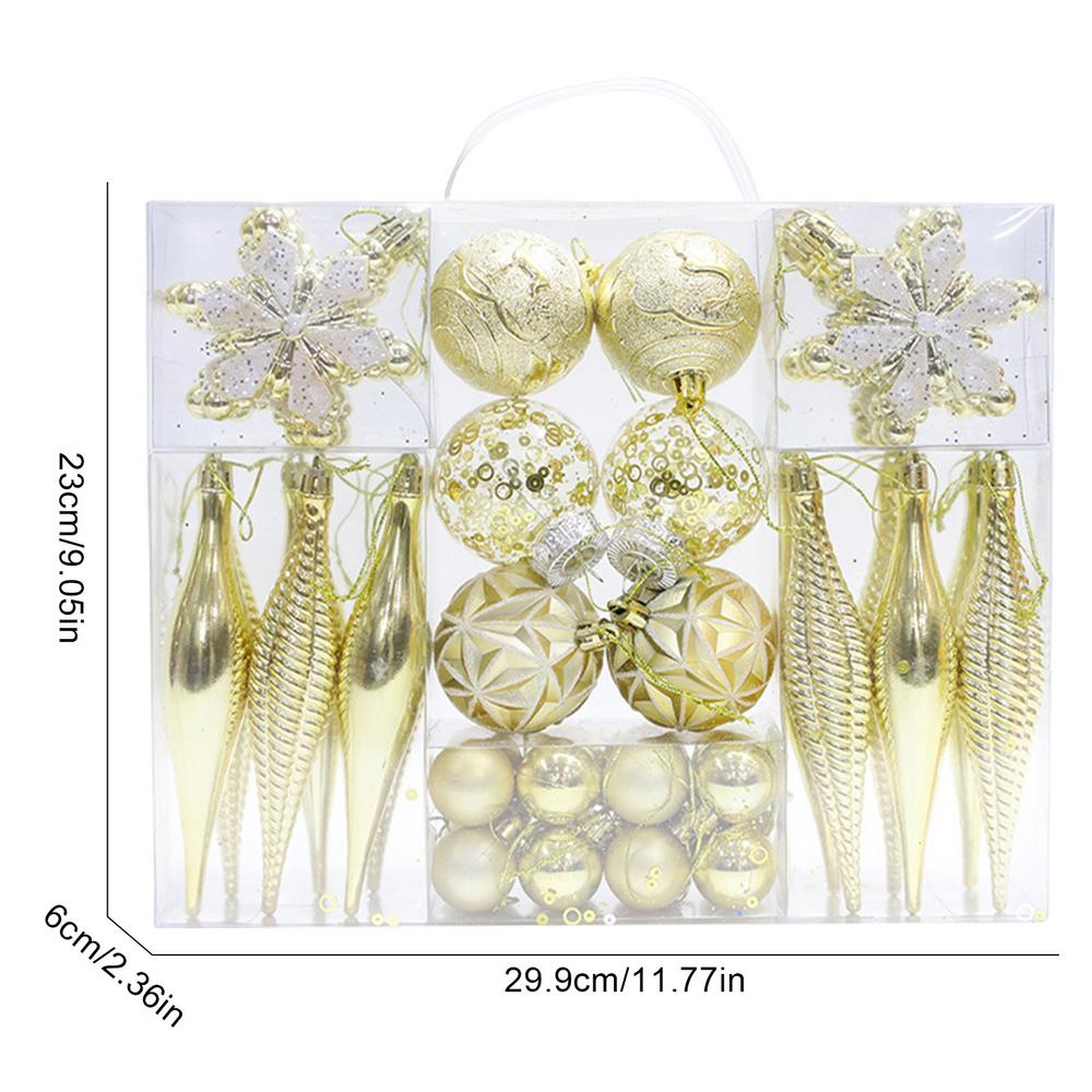 

Рождественские шары, небьющиеся елочные украшения, набор из 40 подвесных украшений, невыцветающие елочные шары с веревкой 4cm золотой