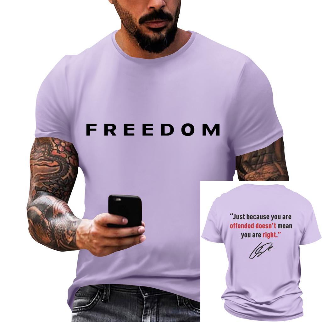 Fashionable Round Neck Short Sleeve Work Clothes Printed Tops For Mens Summer Tops
