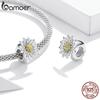 Bamoer 925 Sterling Silver Shine Zircon Bloom Sunflower Charm Beads Fit 3mm Bracelets