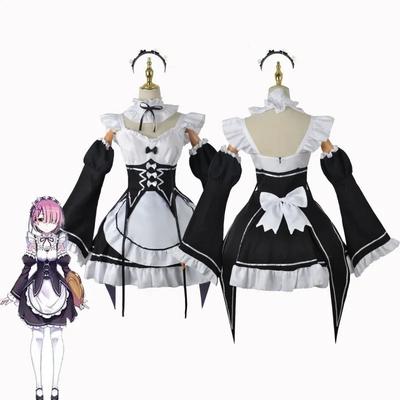 Anime Game Re:zero Kara Hajimeru Isekai Seikatsu Costume Clothes Wig Ram Rem Cosplay Maid Uniform Woman