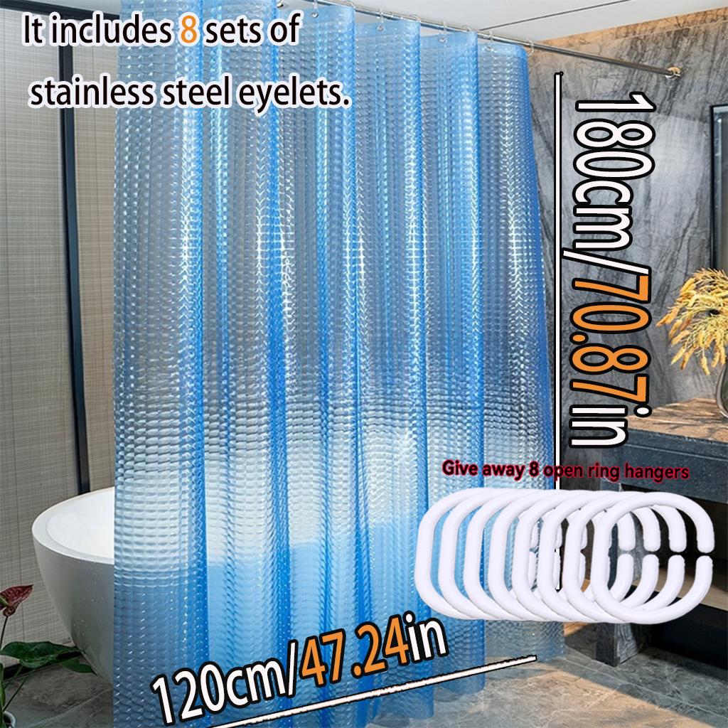 The 3D Blue, Clear And High-End Bathroom Partition Curtain Is Easy To Clean. The Dreamy Ocean Color Is Highly Recommended
