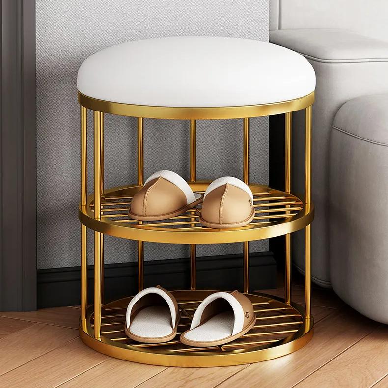 Modern and Minimalist Household Sofa Stool, Coffee Table, Small Bench, Creative Circular Shoe Changing Stool In Living Room