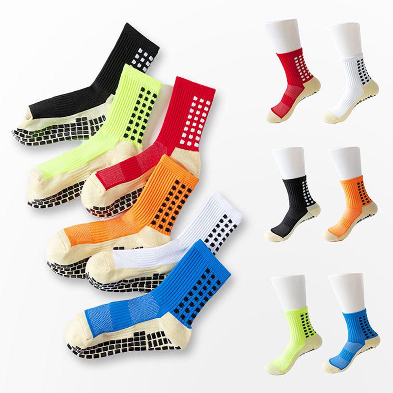 Male Spring and Autumn Thick Silicone Bottom Yoga Football Glue Non Slip Tube Socks