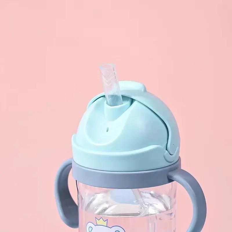 350ml Baby Bottles Drinking Cup Feeding Bottle with Straw Gravity Ball Wide-Caliber Kids Drinking Milk Water Dual-Use Bottle Hot