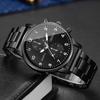 2PCS Men Business Watches Fashion Arabic Roma Dial Quartz Watch for Man Black Clock Reloj Hombre