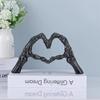 Nordic Style Heart Skeleton Hand Statue Resin Halloween Desktop Ornament  Office