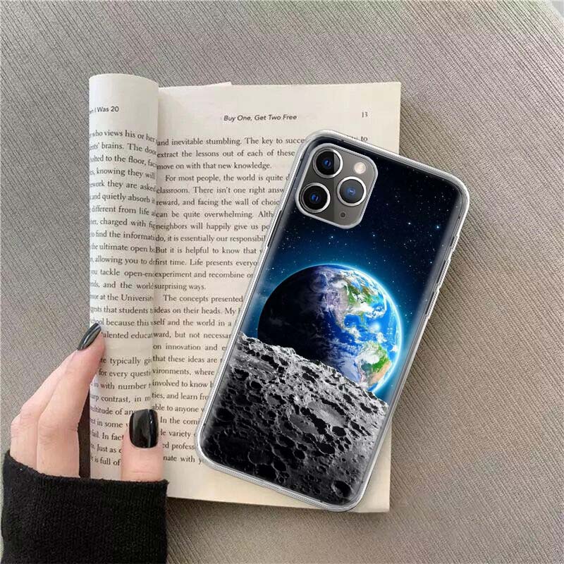 Earth, Stars, Space Phone Case For Apple Iphone 12 13 Mini 14 15 Pro 17 Pro Max Air 11 16E 16 Plus Shell Cover Clear T