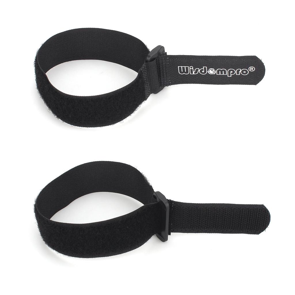 Wisdompro Kabelbinder, Klettband, für Kabelmanagement und Schnurmanagement, 2,5 cm x 30,5 cm, 12er-Pack, Schwarz