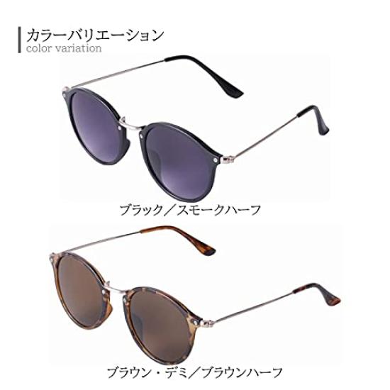[J-SOUL] Sunglasses, Combination Style, Fashionable Design [UV Protection], Black/Smoke JS3110-1