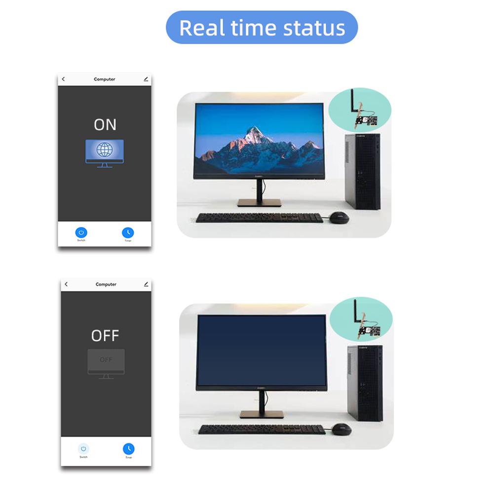 WiFi Intelligent Computer Power Reset Switch Remote APP Controlled Voice Activated Management