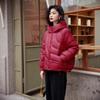 Autumn and winter new down jacket women's short hooded loose warm white duck down jacket bread jacket thickened