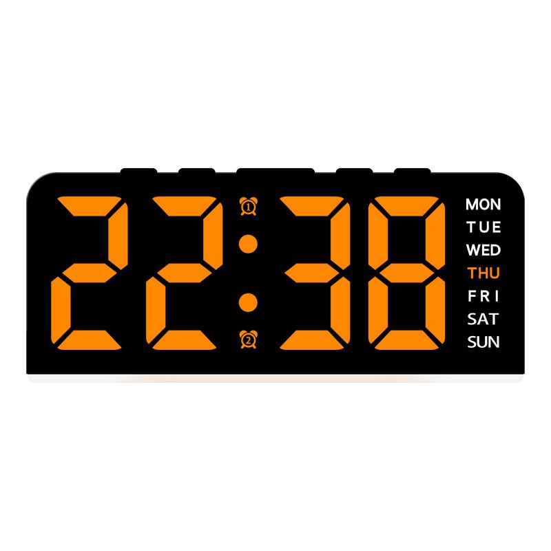 Digital Alarm Clock with Mood Light TEMP Date Week 2 Alarms Snooze Table Clock 4 Levels Brightness 12/24H Electronic LED Clock