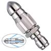 Stainless Steel High-Pressure Nozzle for Sewer and Pipe Cleaning, Car Wash, with Quick Connector