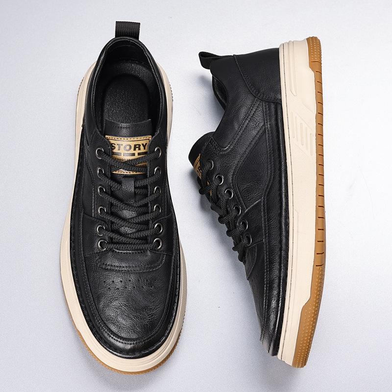 Men's shoes retro fashion tooling board shoes men's 2025 autumn low-top British style casual leather shoes tide 2025