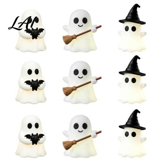 Mini Ghost Figurines for Crafts Halloween Luminous Figurines Glow in The Dark Cute PVC Statues Miniature Statue Micro Landscape Tiered Tray