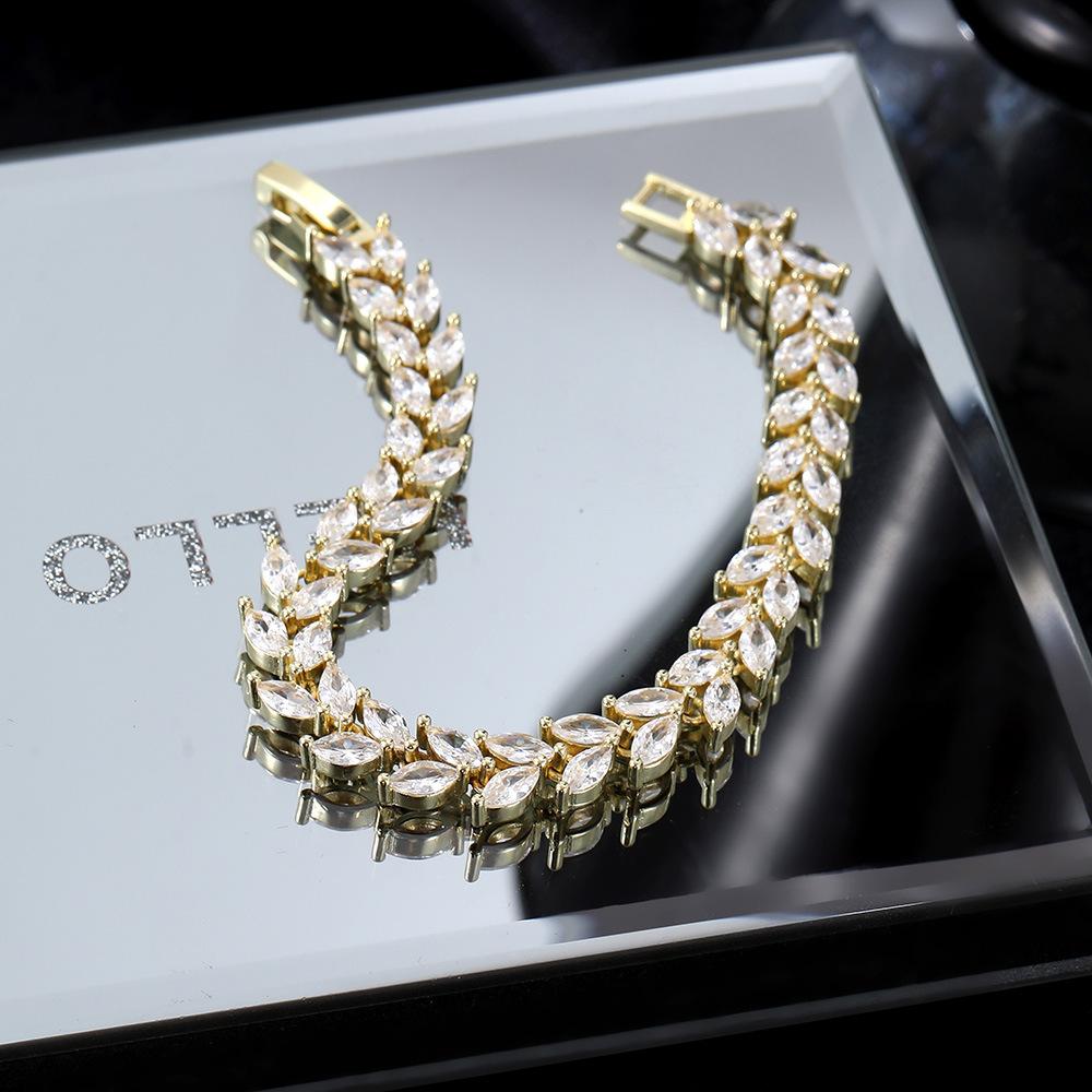 Popular Heavy Industry Horse Eye Stone Bracelet Women'S Light Luxury Full Of Diamonds Crystal Zircon Jewelry