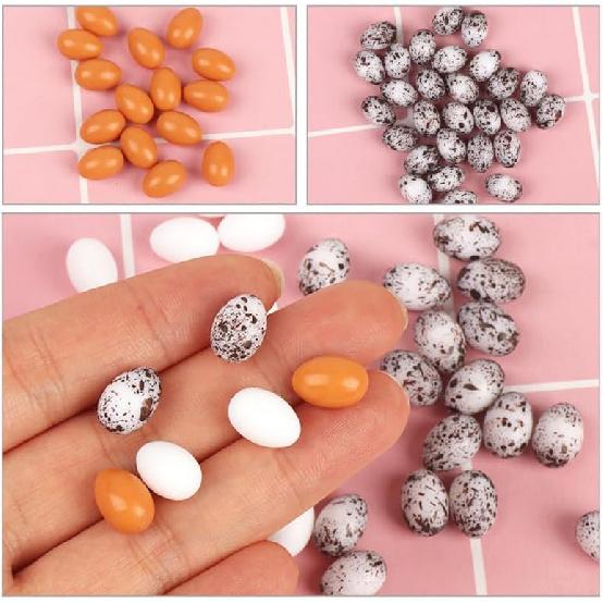 

36Pcs Miniature Fake Eggs 1/12 Scale Dollhouse Eggs Models 3 Colors for Easter, Painting, Decorating, Crafting, Fake Food, and Nest Box Training