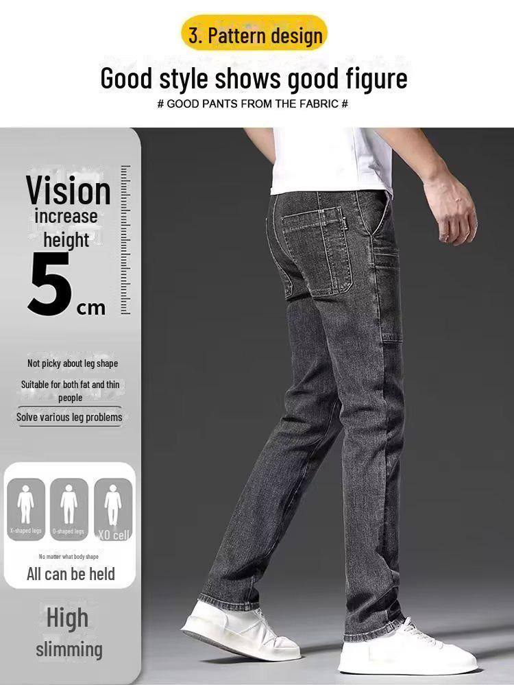 Elastické pánské slim straight džíny s více kapsami - Trendy a všestranné pro podzimní/zimní ležérní módu