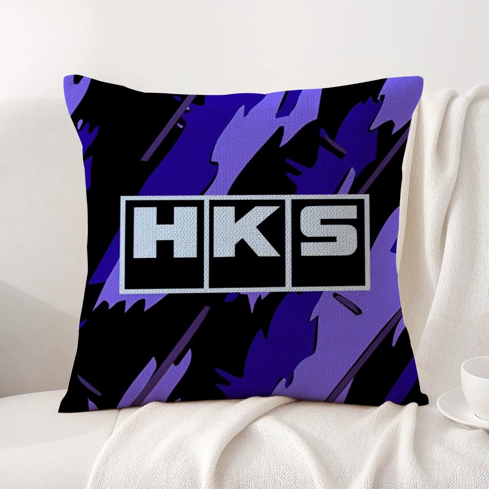 Retro Pattern H-Hks Cushion Cover Summer Coolness Linen Fabric Double-Sided Printing Pillow Case Sofa Home Decor Gift
