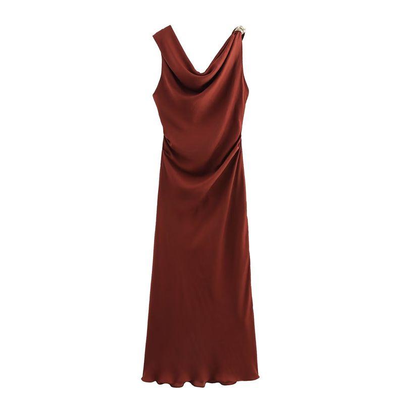 Kaslead New Arrival Women's Clothing Fashion Style Fashion Silm Gold Inlaid Midi Skirt Dress 5029070