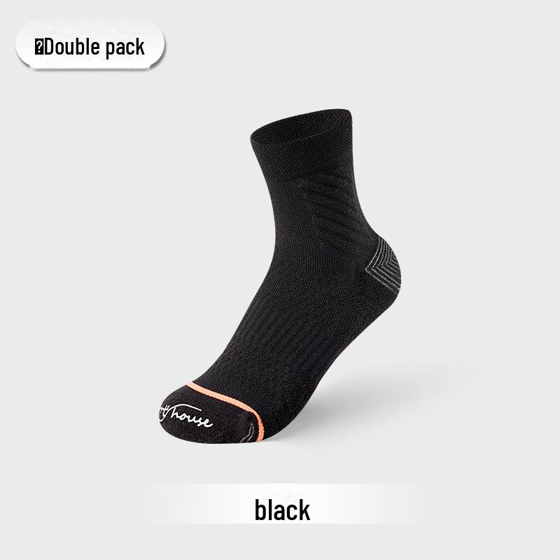 Sport's House Women's Mid-Tube Fitness Socks - Towel Bottom, Moisture-Wicking, Antibacterial, Deodorant, Breathable Sports Socks