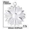 6pcs Silver Color Plant Tree Leaf Flower Charms For Jewelry Making Earring Necklace Connector Stainless Steel Charm Pendant Bulk