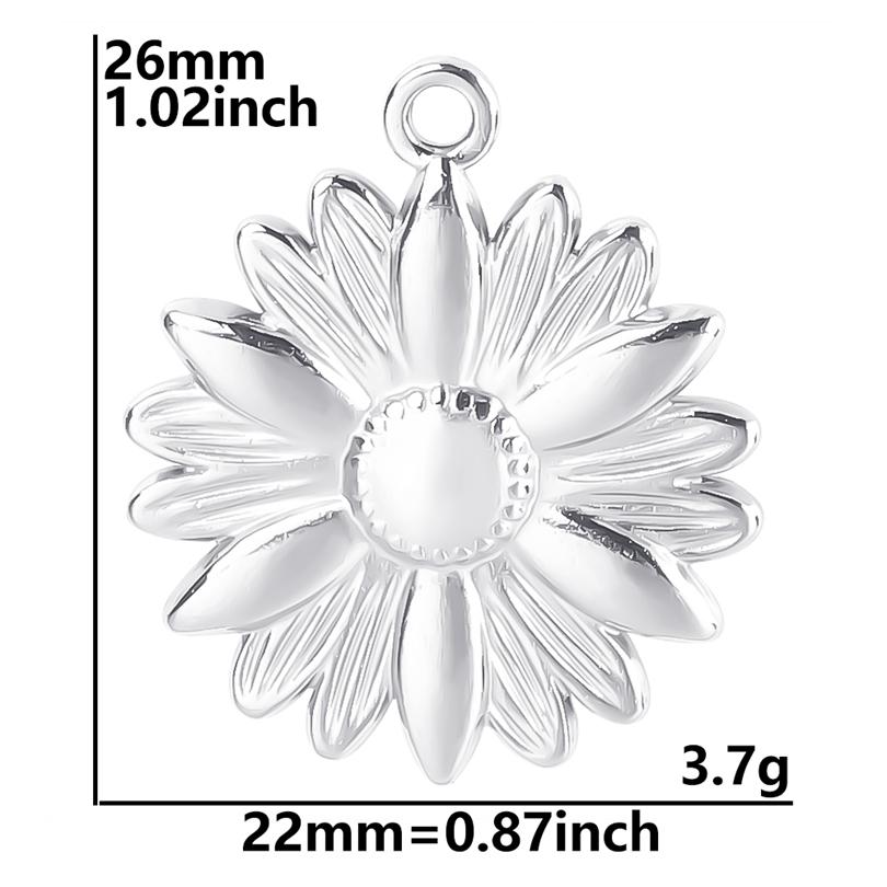 6pcs Silver Color Plant Tree Leaf Flower Charms For Jewelry Making Earring Necklace Connector Stainless Steel Charm Pendant Bulk