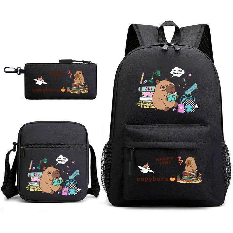 3-teiliges Schulrucksack-Set für Schüler Große Kapazität Oxford-Stoff Schultasche mit Schultergurt und Federmäppchen