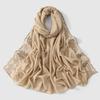 Butterfly Embroidery Hijab Scarf for Woman Muslim Long Shawl Islam Turban Headscarf
