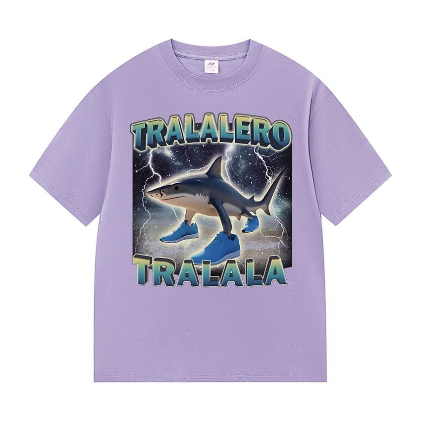 Tralalero Tralala Funny Shark Meme T-shirt fashion Cozy Shark With Shoes Gifts T Shirts Men's Women summer O-Neck Cotton T Shirt