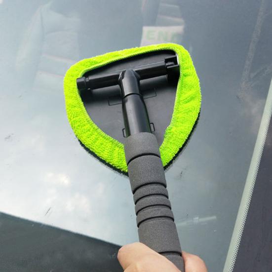 Car Cleaning Brush with Reusable Pads Extendable Handle Sprayer Brush Windshield Cleaning Tool for Car Interior Exterior Glass Cleaning