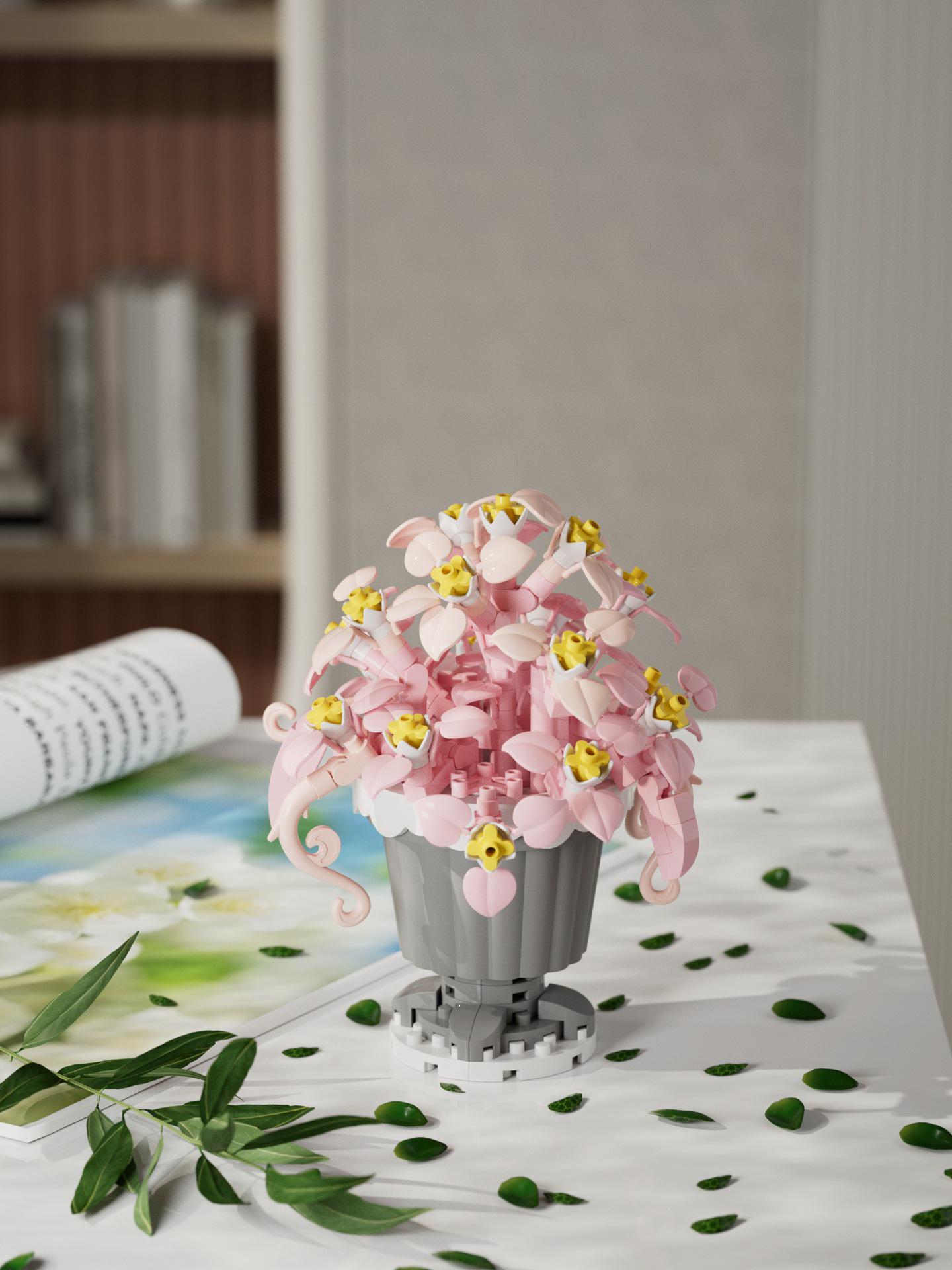 

Набор игрушек-конструкторов «Подсолнух и роза» для детей - Собранный и подарок на Циси, Совместимый с Lego