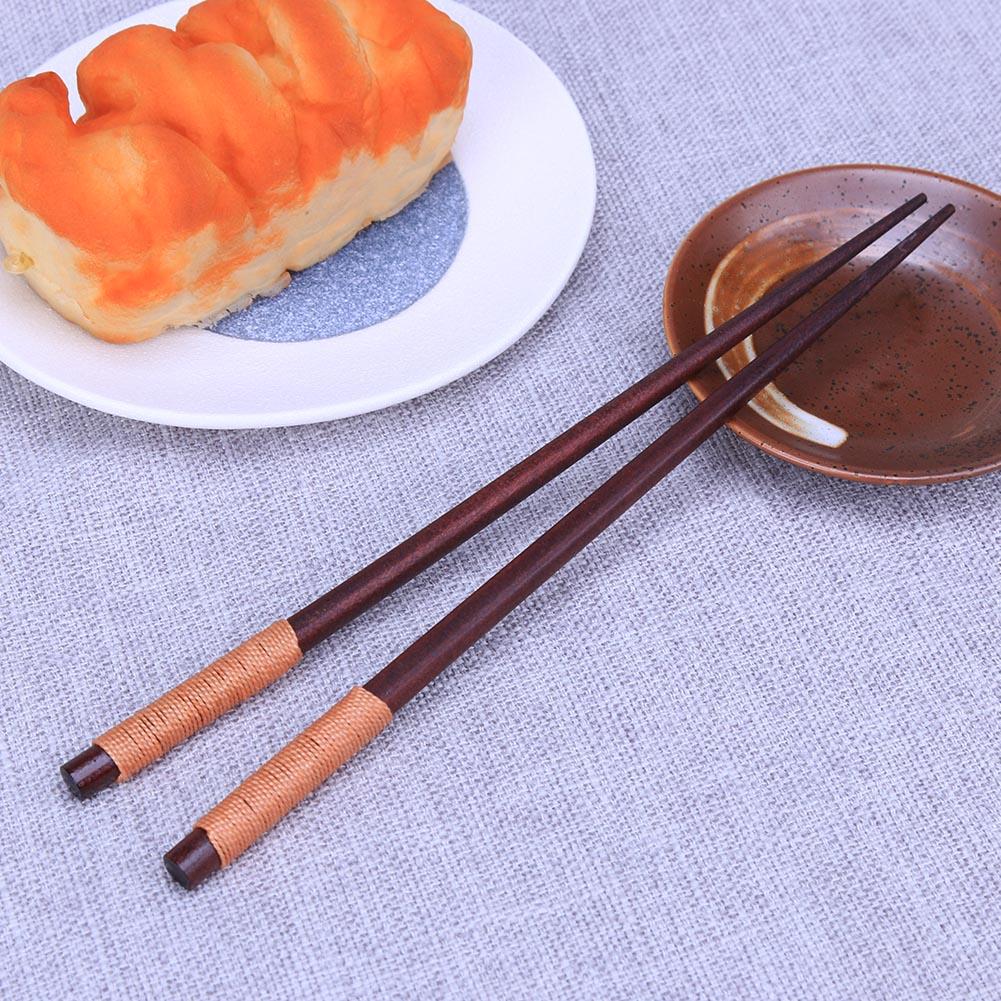 Wooden Chinese Food Tie Line Antiskid 23.5cm Chopsticks Set Holiday Gifts Natural Portable for Kitchen Accessories