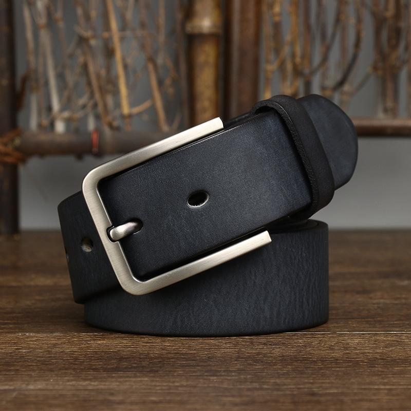 Belt Men's Korean-Style Simple Fashion All-Match Washed-out Vintage Genuine Cattlehide Leather Surface Belt