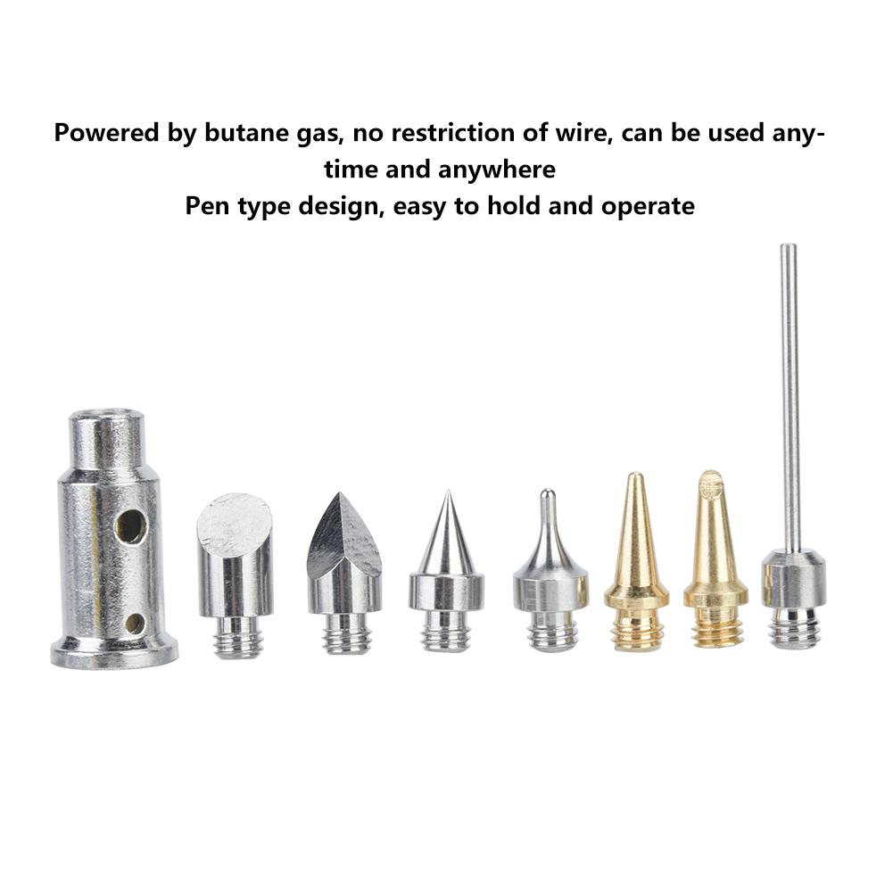 12 in 1 Ignition Butane Gas Soldering Iron Portable Cordless Welding Torch Kit (Yellow)