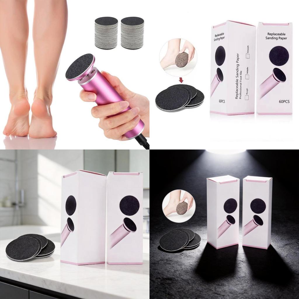 Electric Foot File Replacement Discs For Pedicure And Callus Removal With Silicon Sandpaper Head