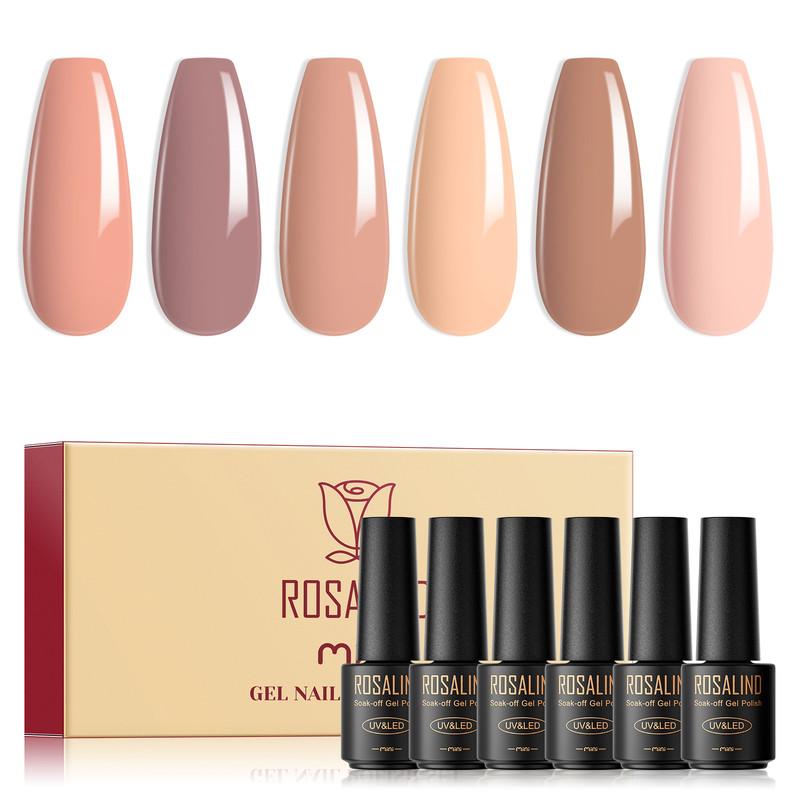 ROSALIND Nagellack-Set – 6 Stück semi-permanenter UV-Lampen-Gel-Lack mit leuchtenden und reflektierenden Effekten